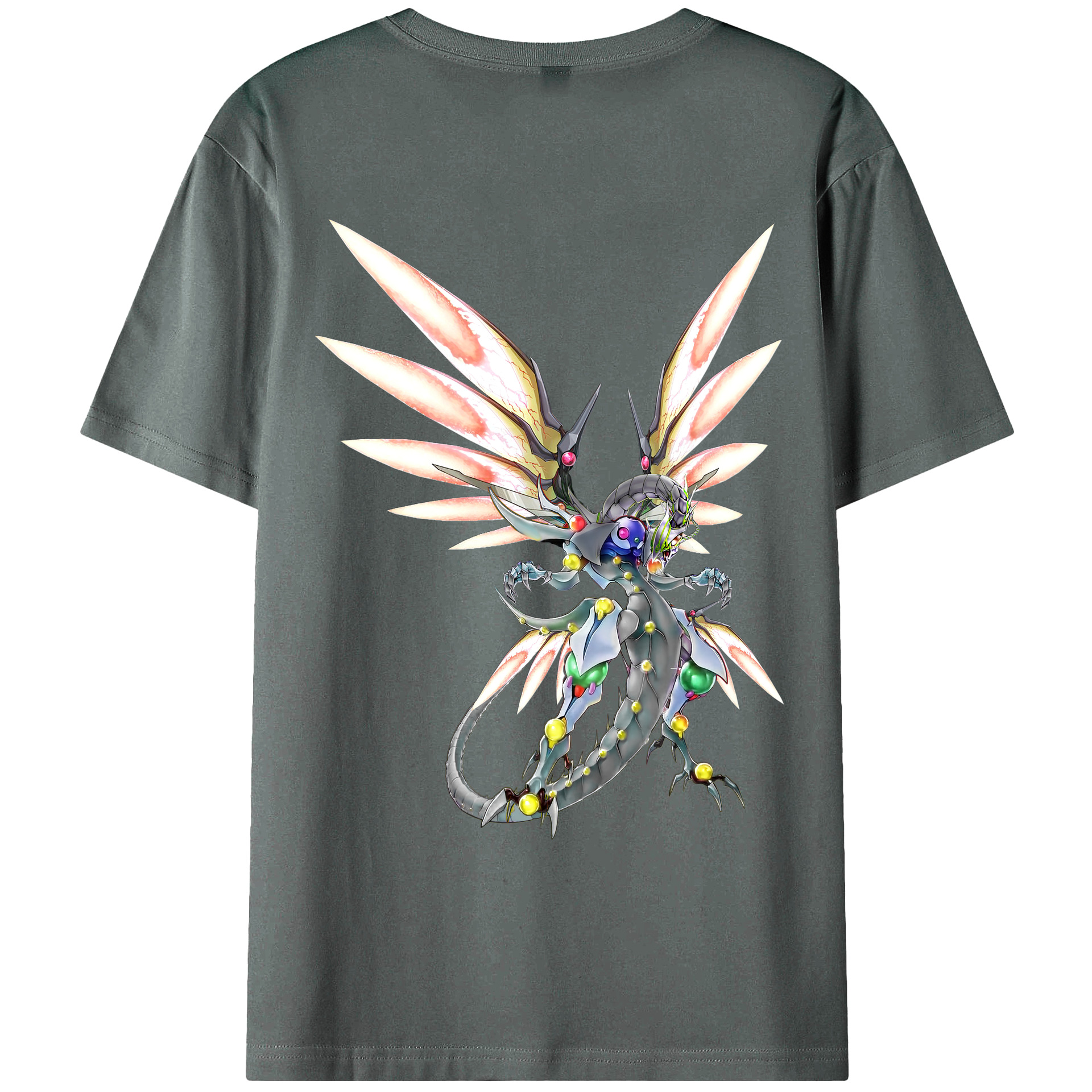 （画像用） 遊☆戯☆王 Yu-Gi-Oh! 綿100％ メンズ半袖Tシャツ（バックプリント） 通気性